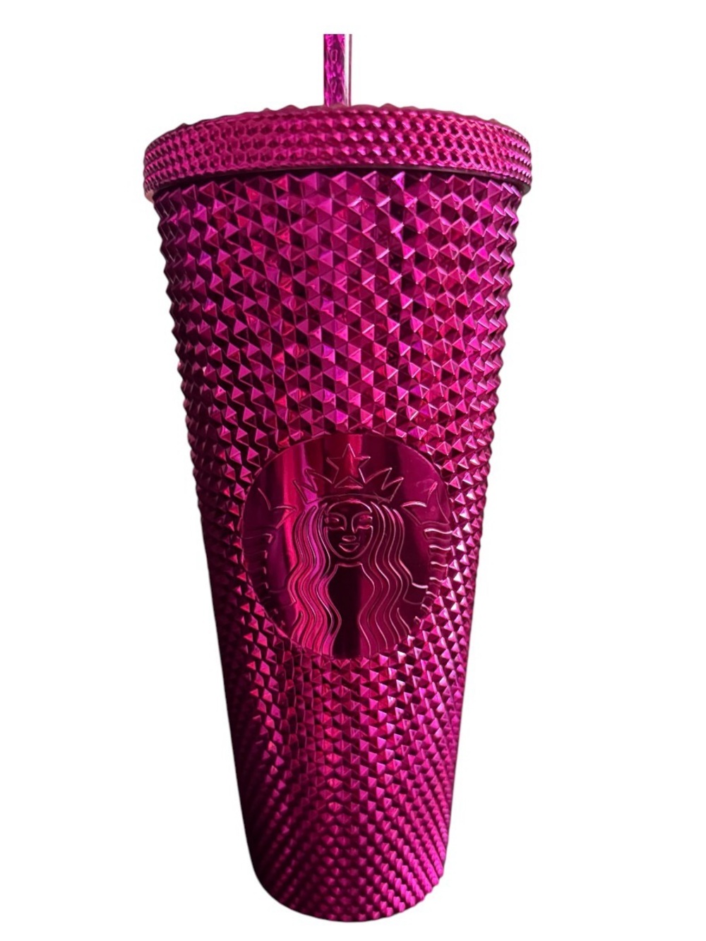 Starbucks Metallic Fuchsia Studded Tumbler with Straw